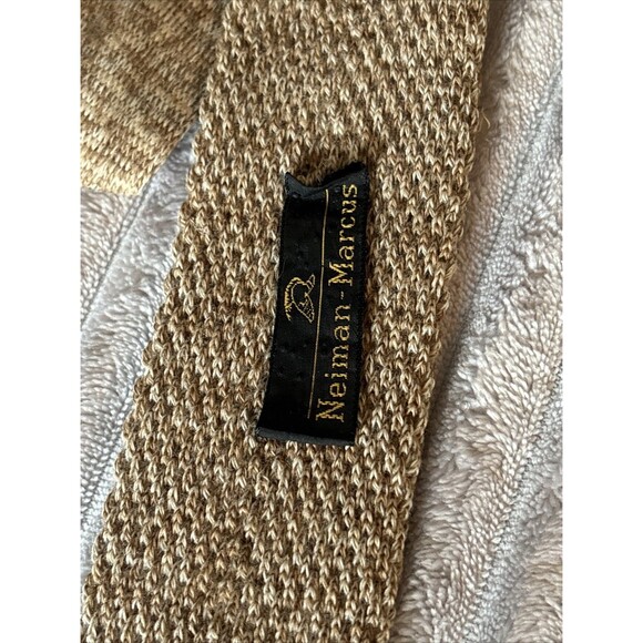 Vintage Chaps Ralph Lauren Men’s Necktie Tan/Brown Knit Neiman Marcus - Picture 16 of 16
